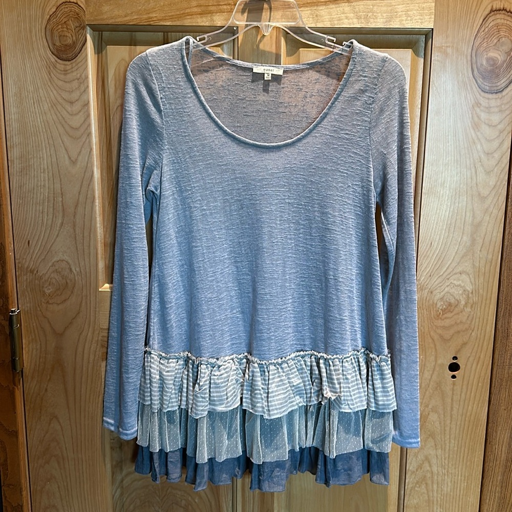 Gray Ruffle top